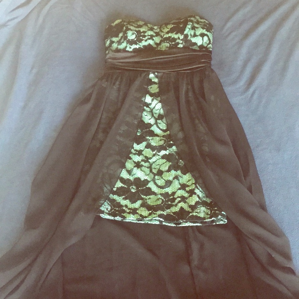Windsor green and black evening gown
